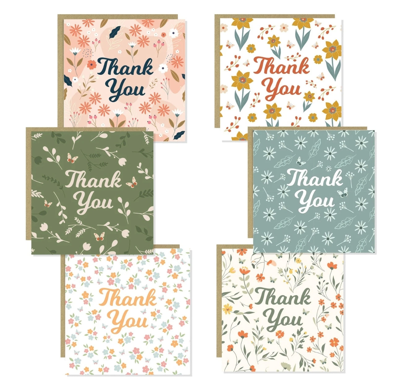 6pk Thank you cards