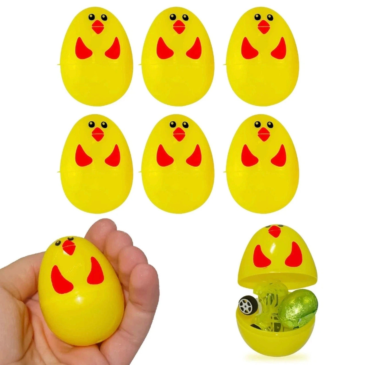 8x Plastic Chick Egg Hunt Capsules
