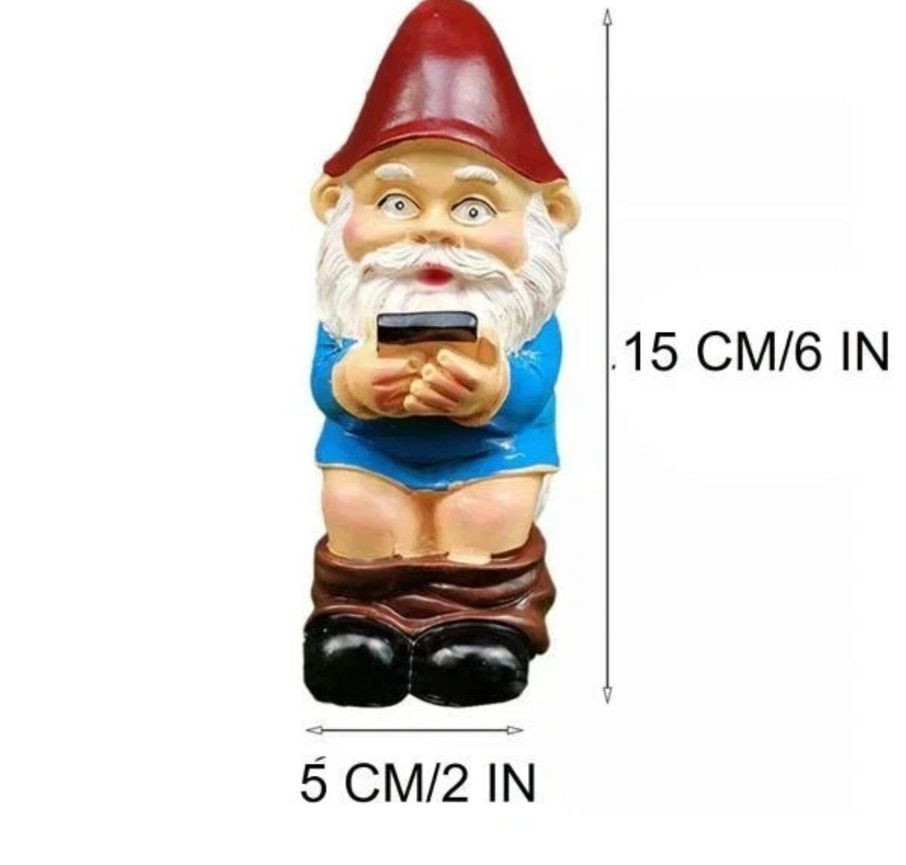 Funny Miniature Gnome On The Throne