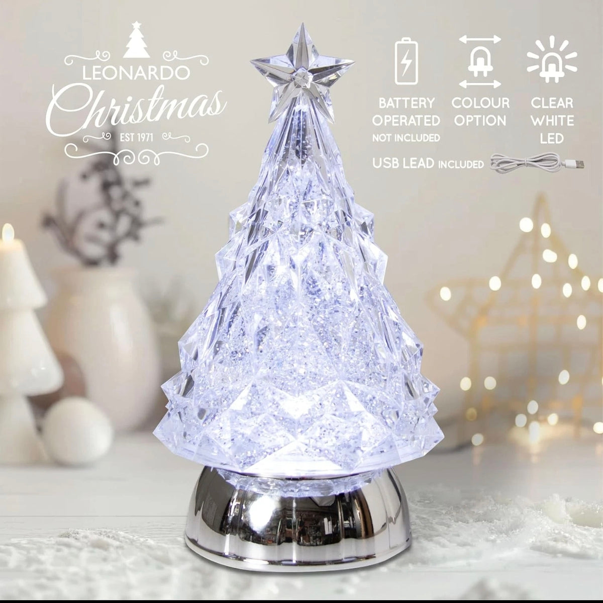 Colour Changing Christmas Tree Water Spinner