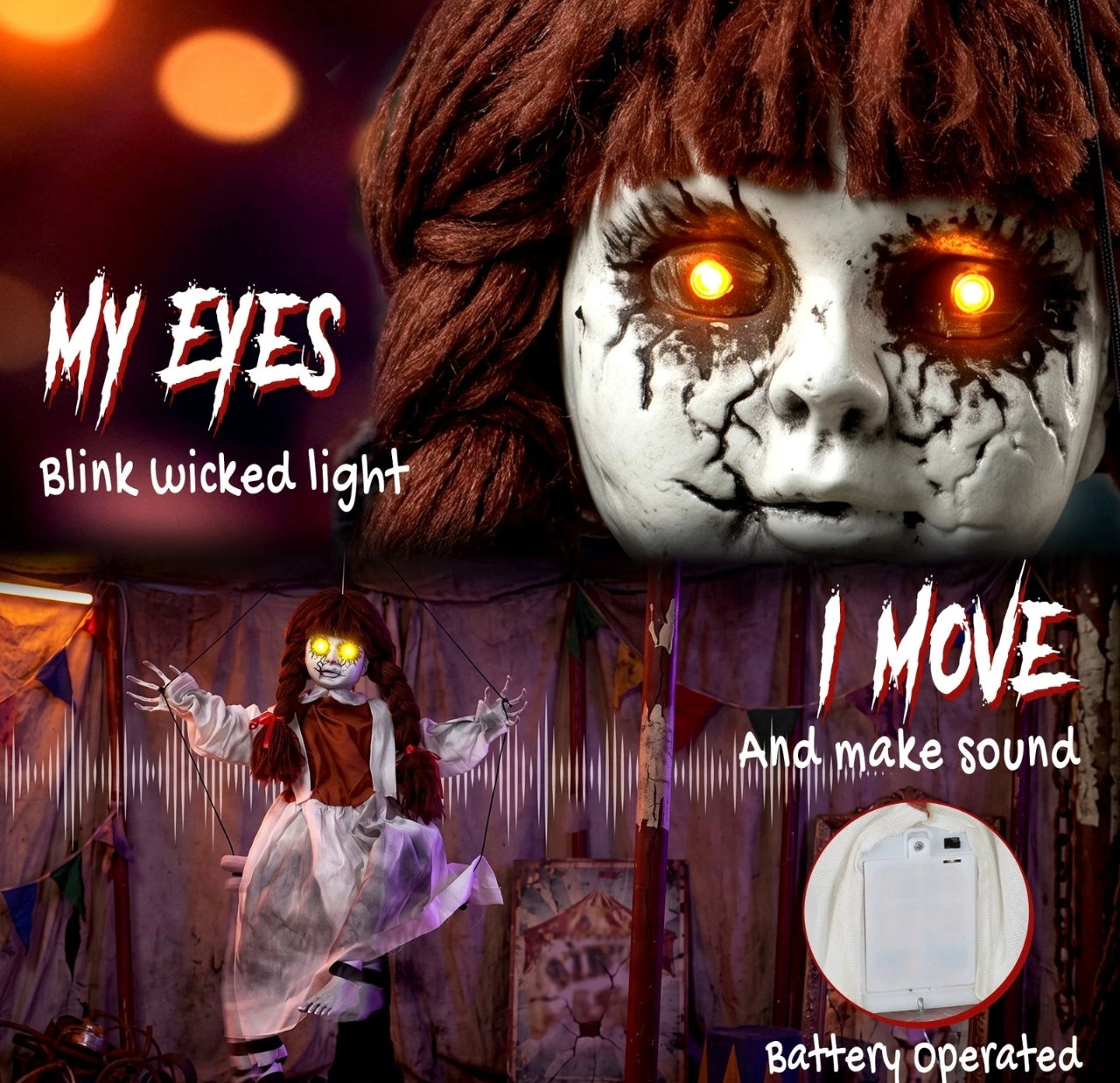 Animatronic Creepy Girl On A Swing