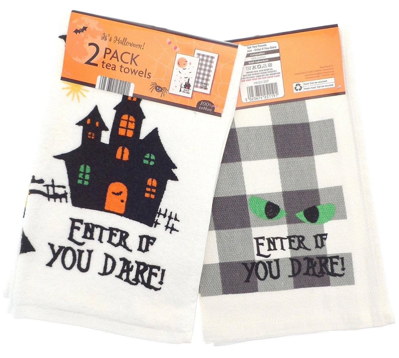 2pk Enter If You Dare! Halloween Tea Towels