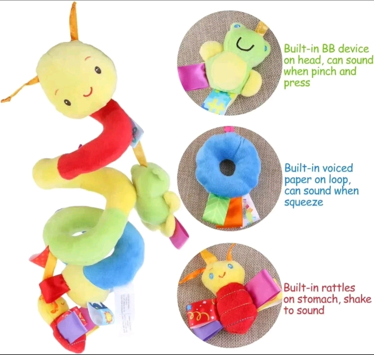 Soft Spiral Rattle Pram Toy