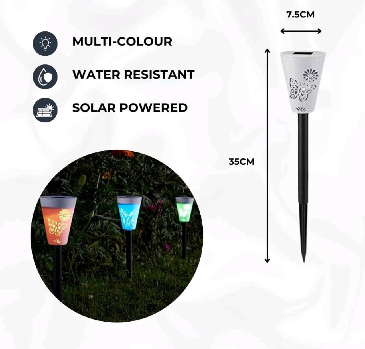 6pc Butterfly Silhouette Stake Lights