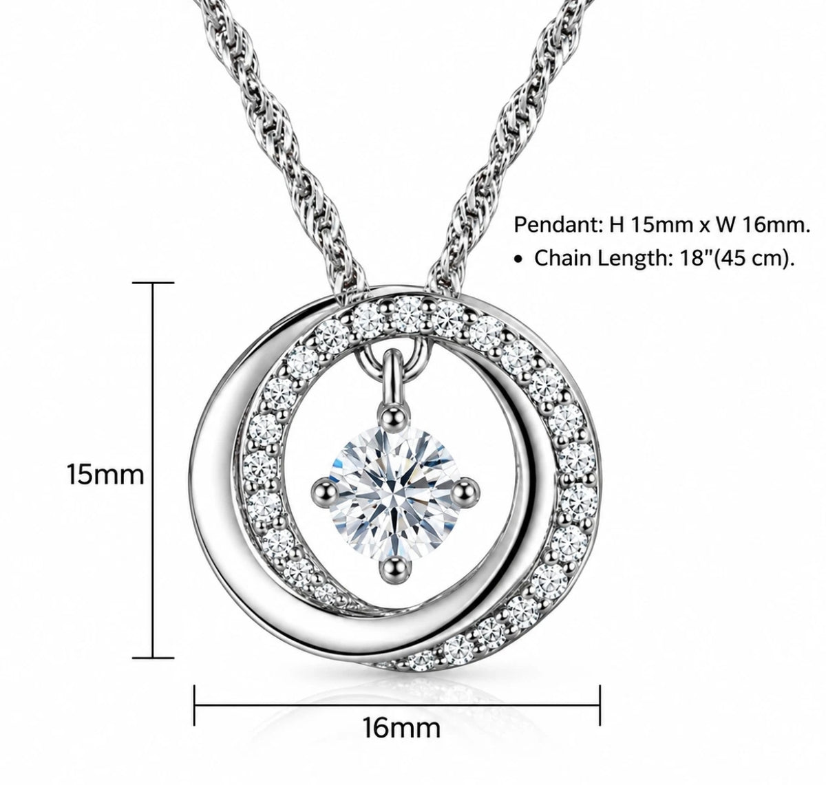 Interlocking Double Circle Necklace