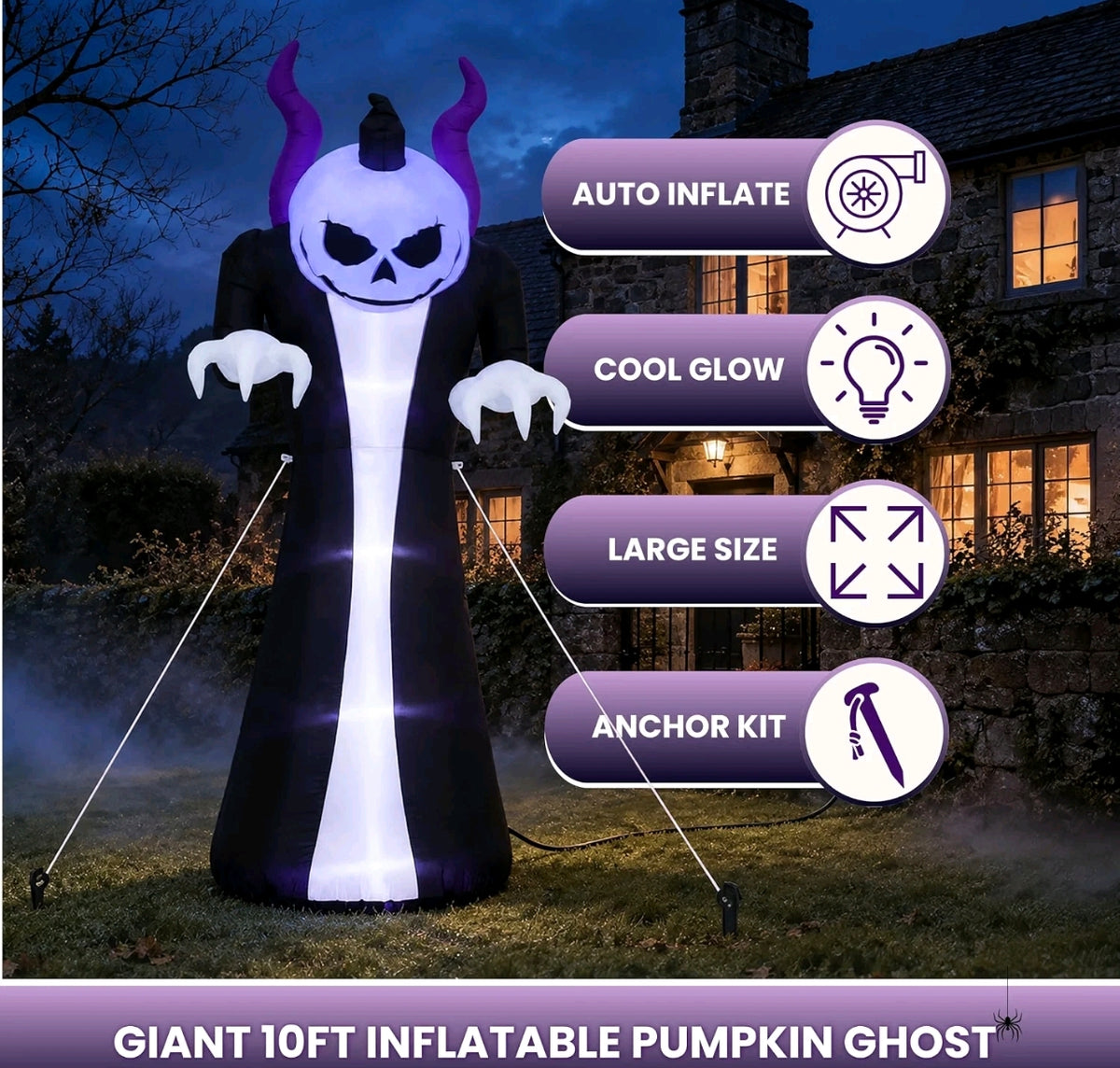 10ft Inflatable Pumpkin Ghost
