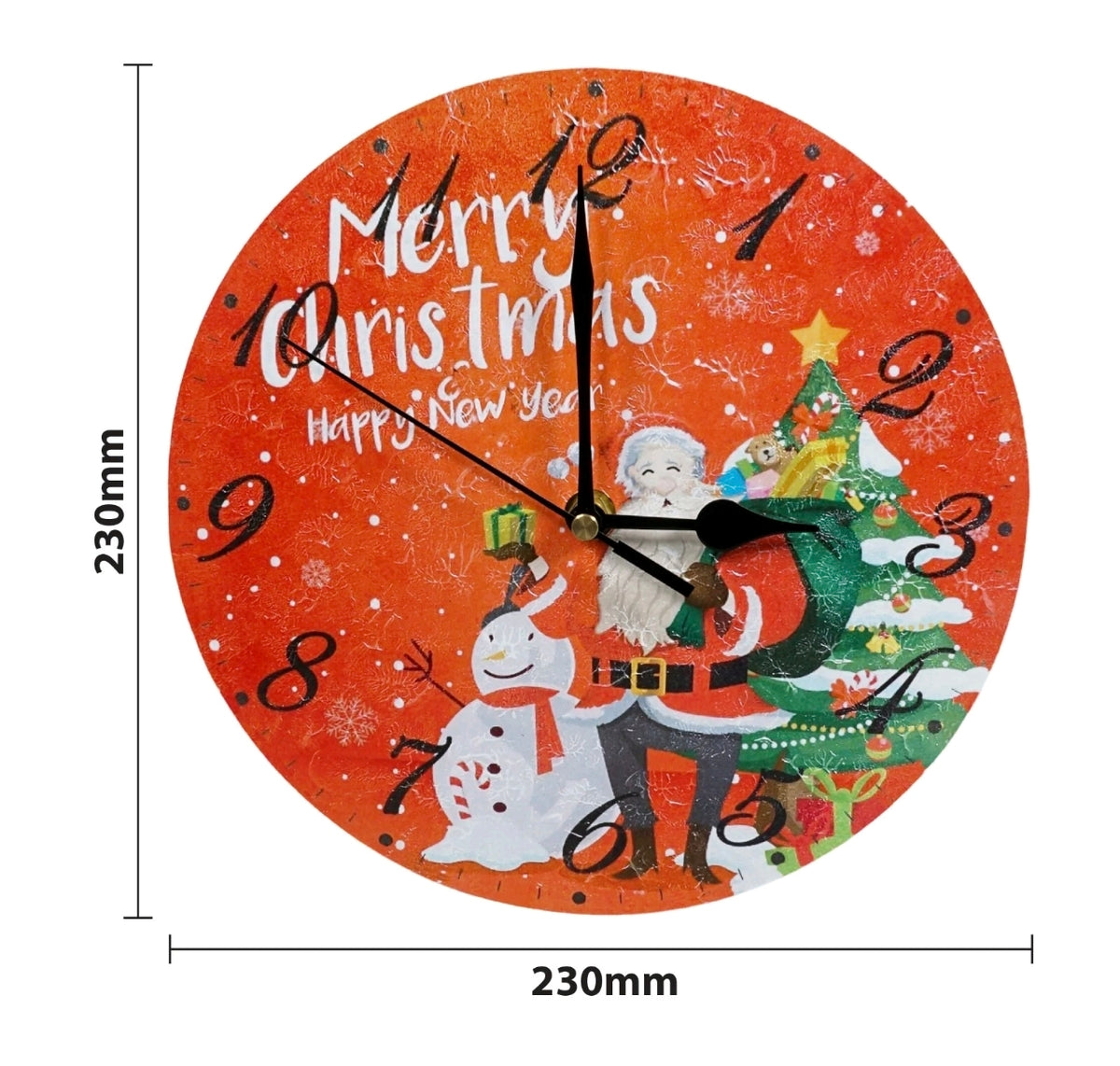 9" Merry Christmas Wall Clock