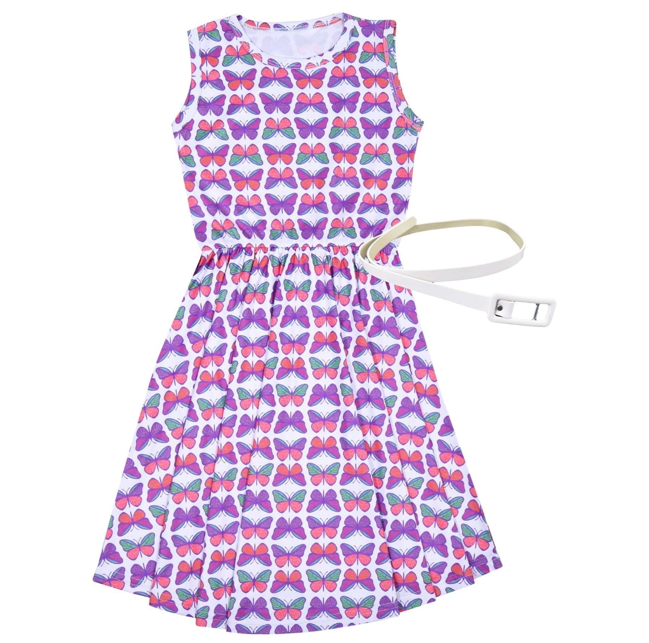Sleeveless Girls Butterfly Skater Dress