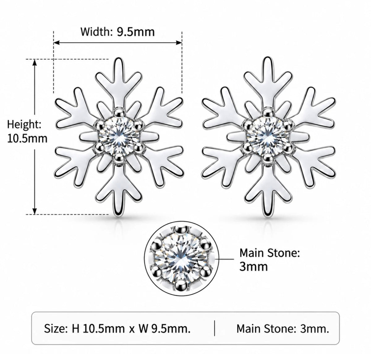 925 Snowflake Earrings