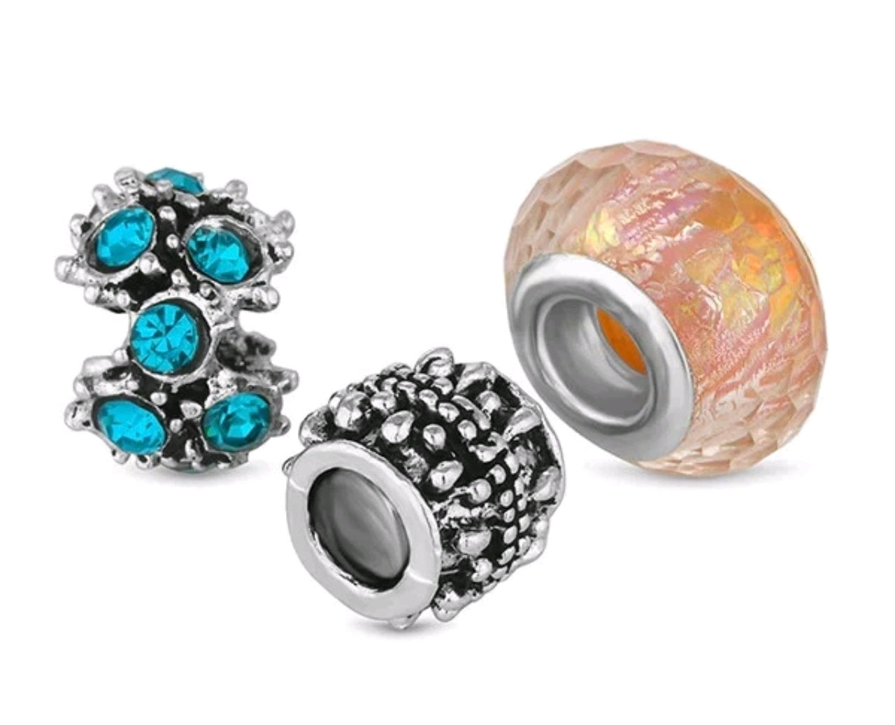 Multi Coloured Diamond Style Family Charm Bracelet