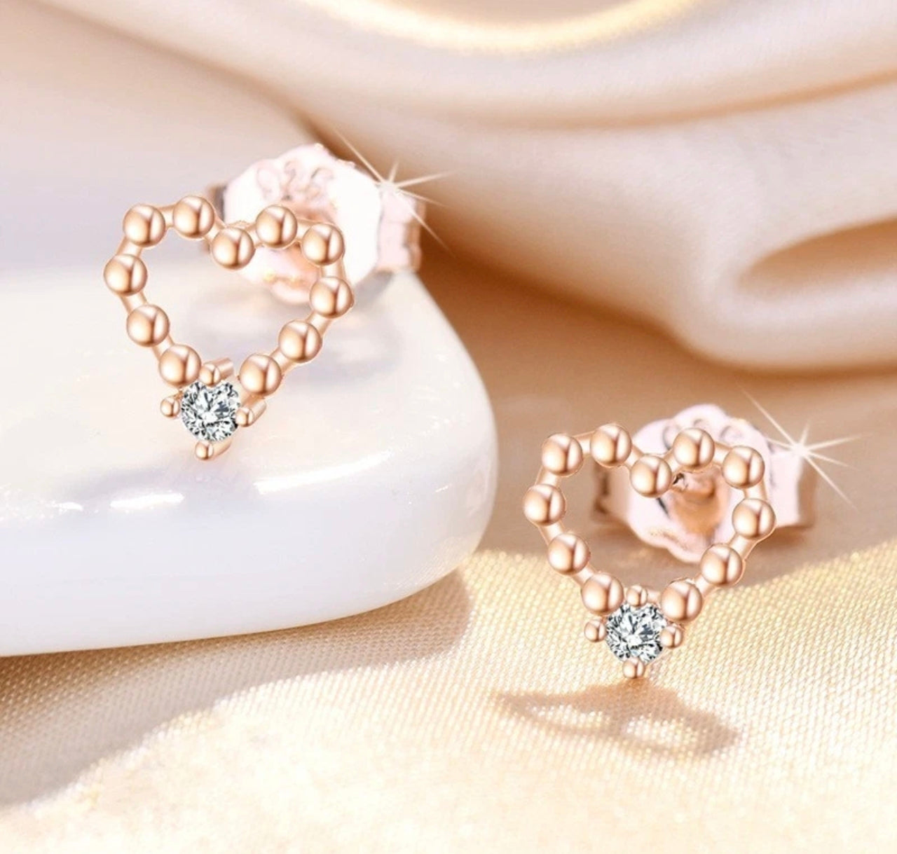 Open Love Heart Studs