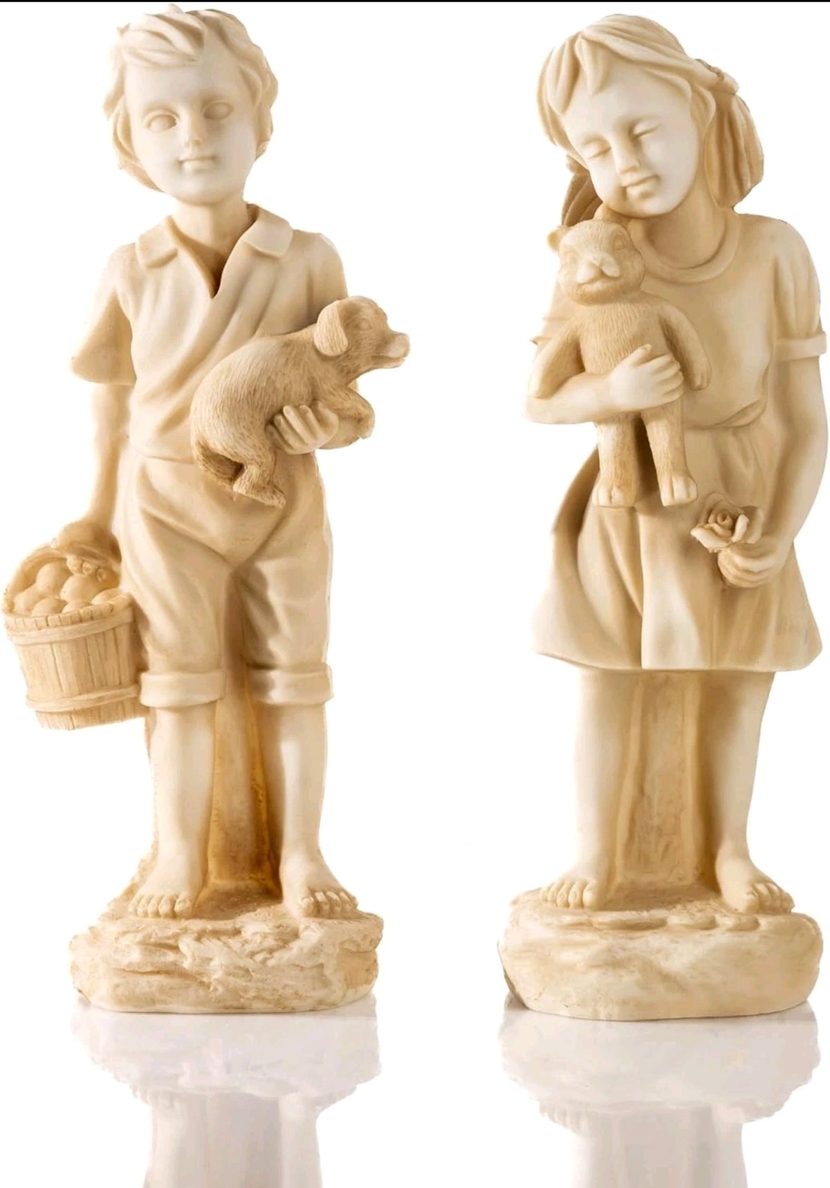 2pc Boy & Girl Garden Statues