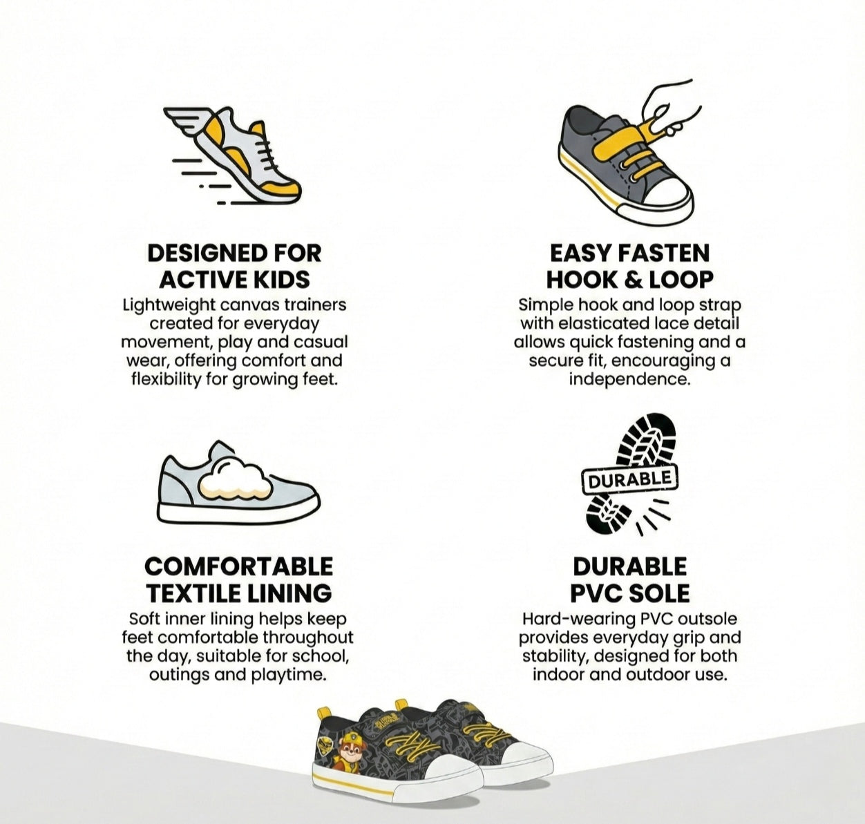 Yellow Bulldog Canvas Shoes