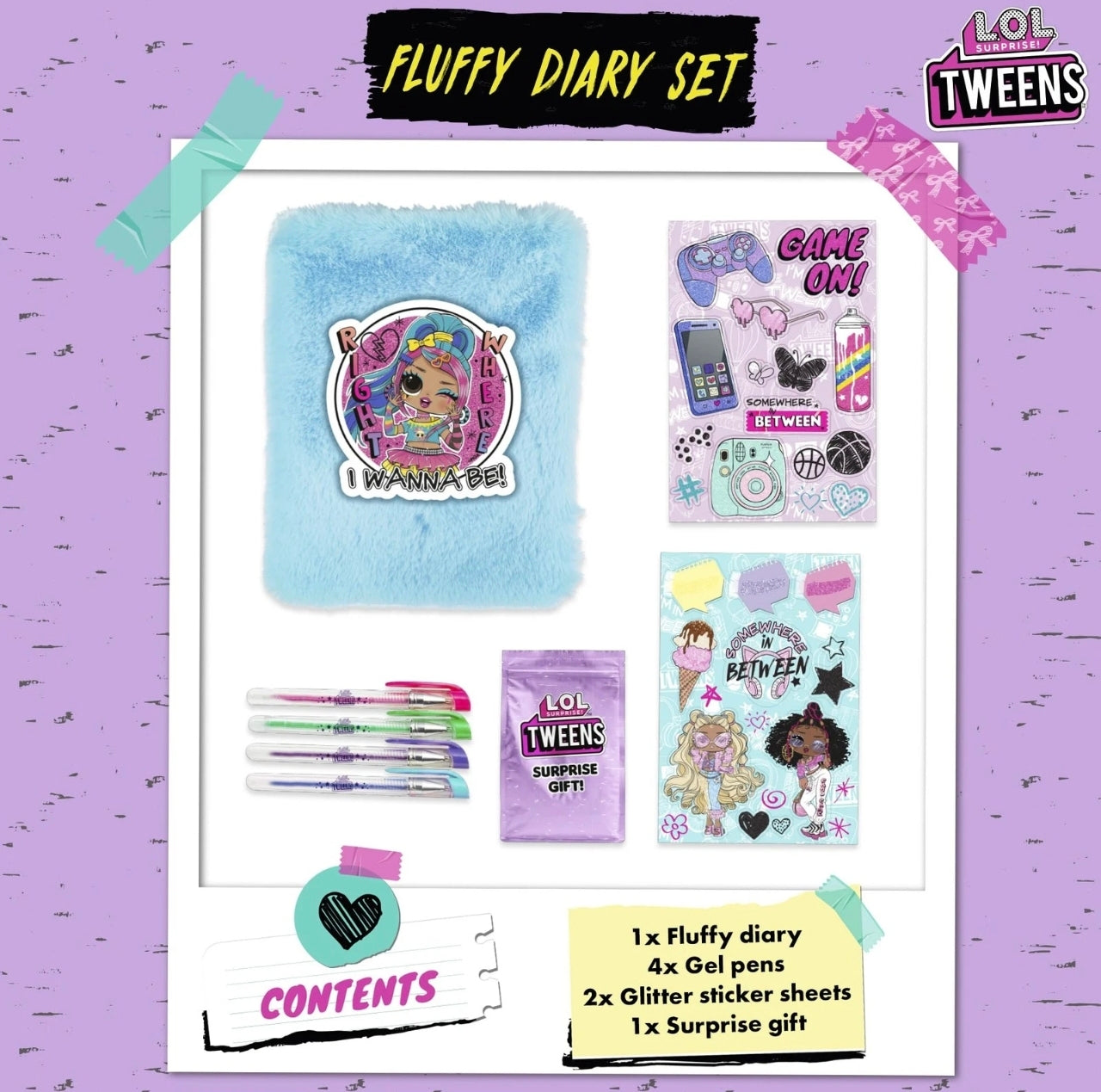 Tweens Surprise Fluffy Diary Set