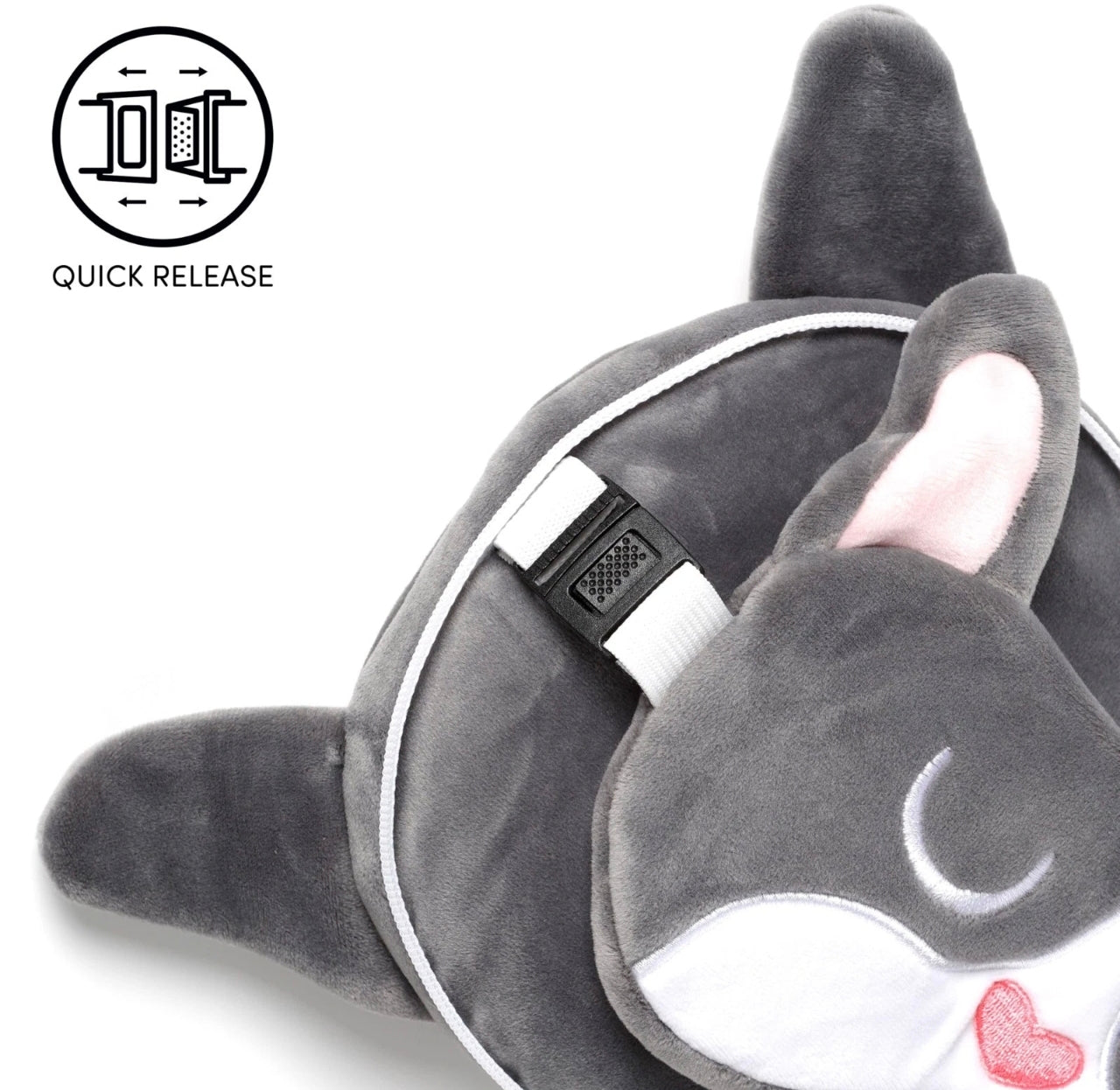 2-in-1 Novelty Travel Pillow / Eye Mask Bull Dog