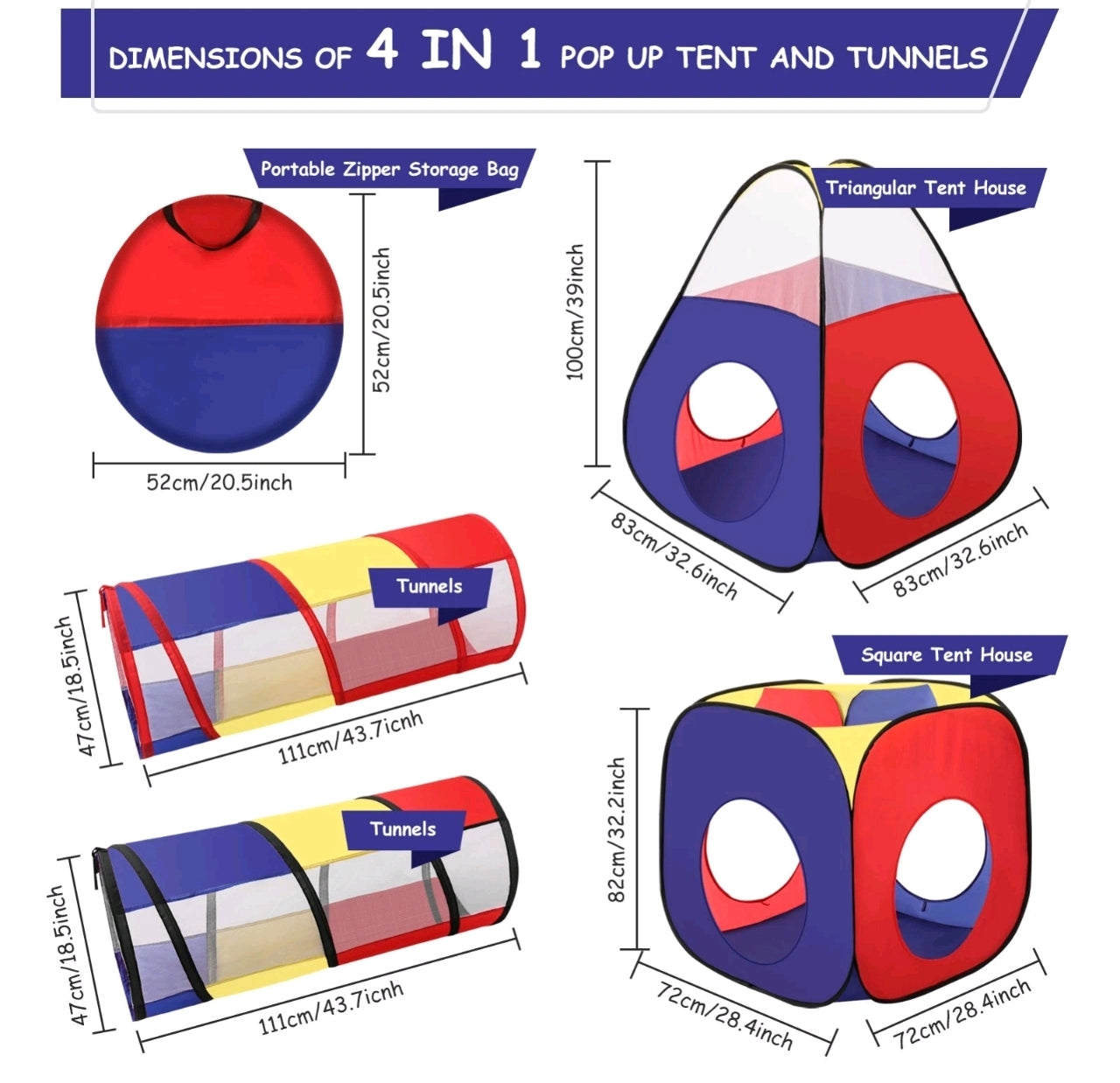 4 In 1 Tunnel/Tent/Ball Pit