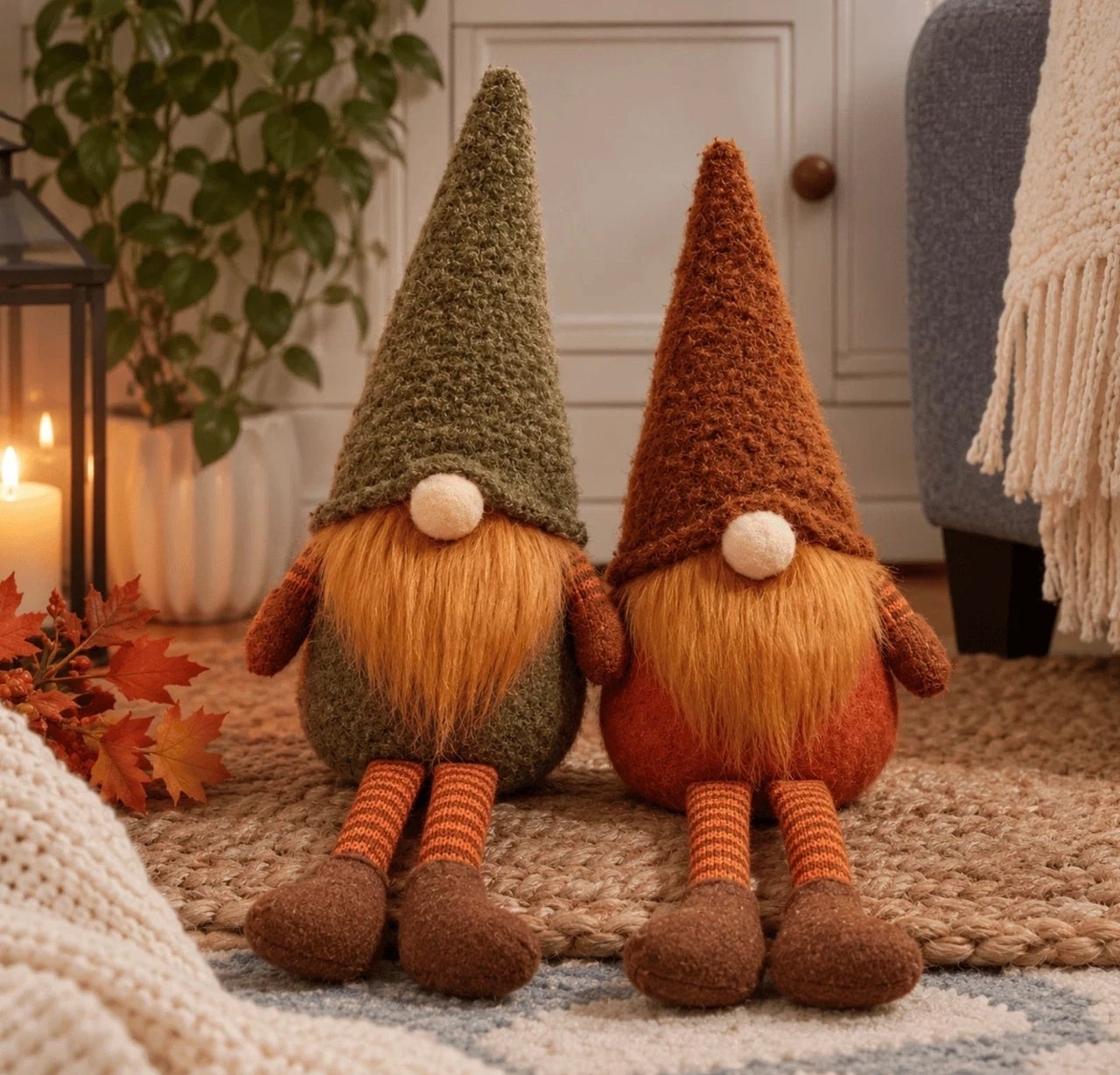 28cm Dangly Legged Autumn Gonk Decor