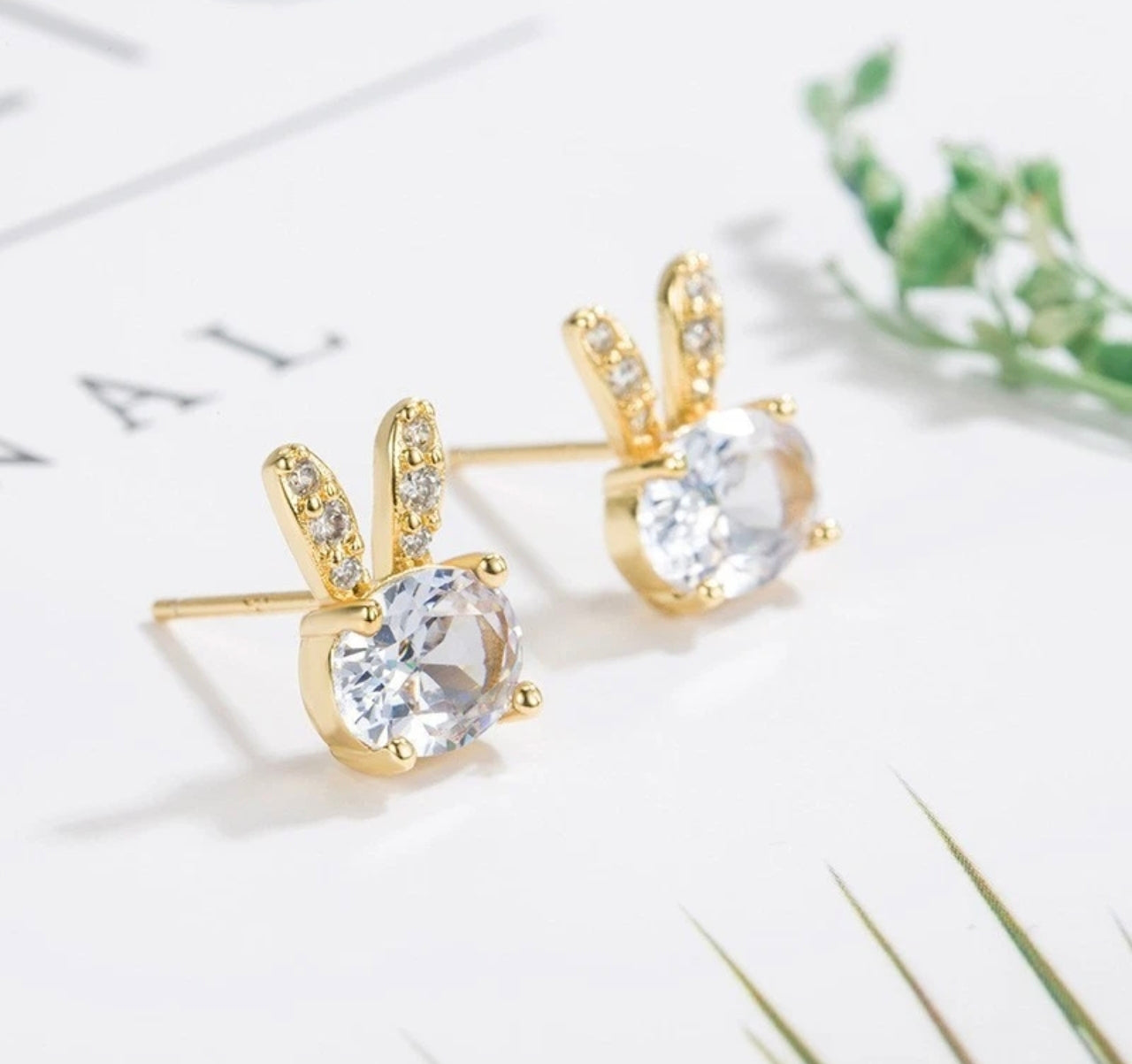 Gold Bunny Studs
