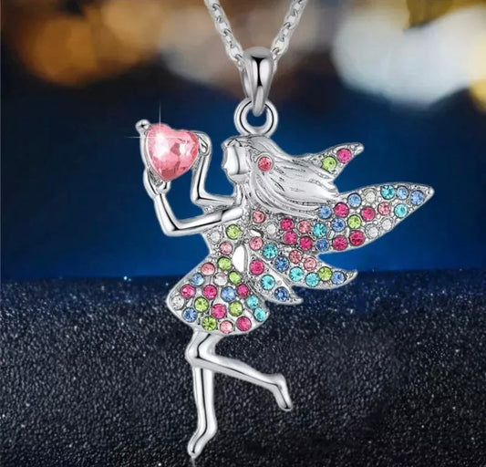 925 Silver Plated Fairy Love Necklace