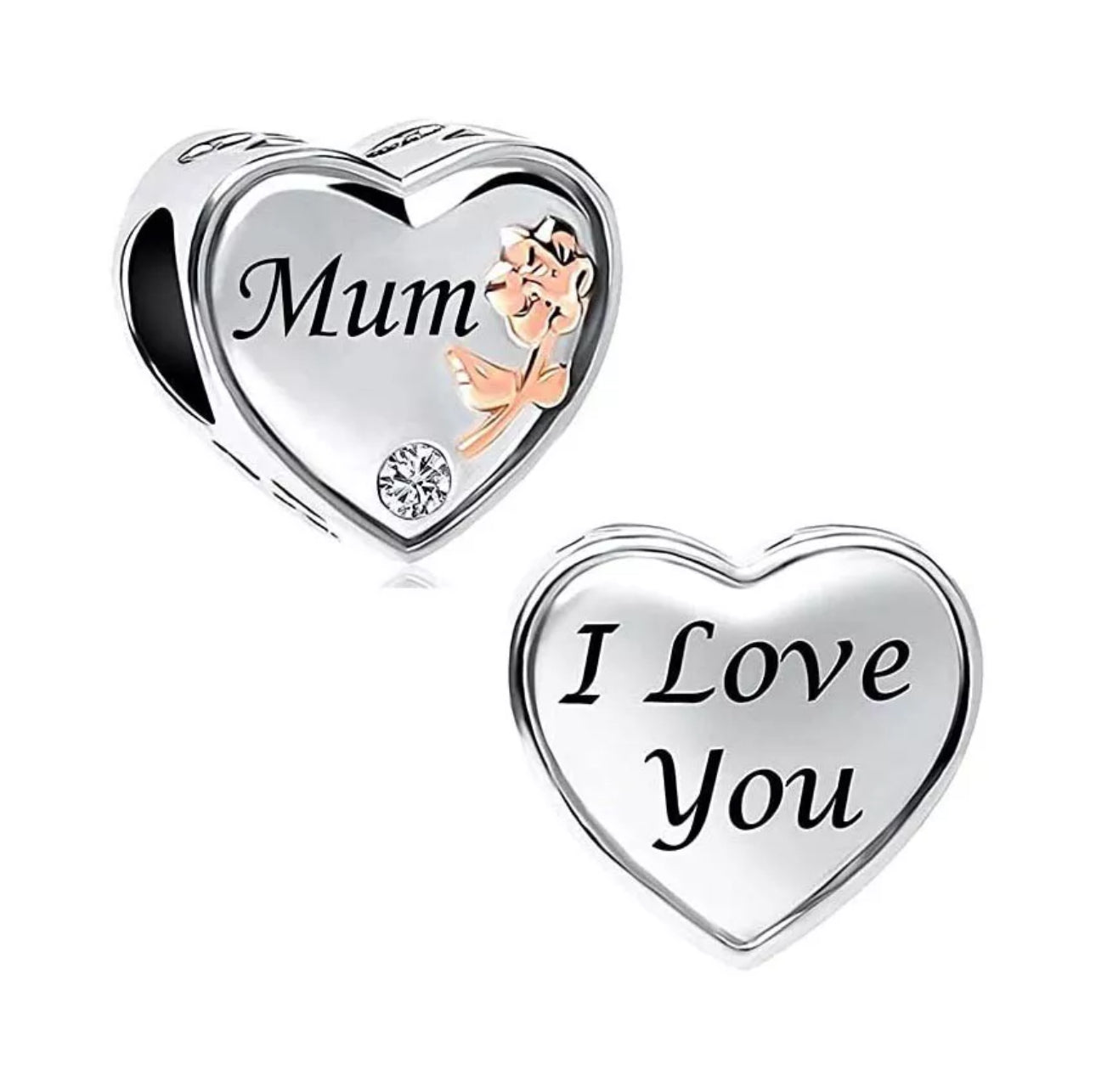 Silver Mum I Love You Charm