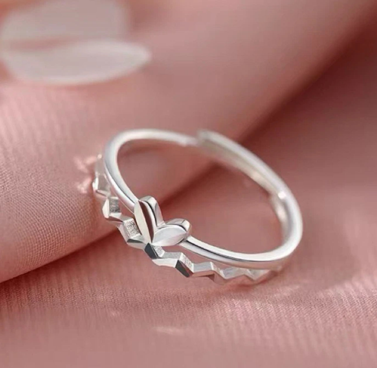 Love Adjustable Silver Ring