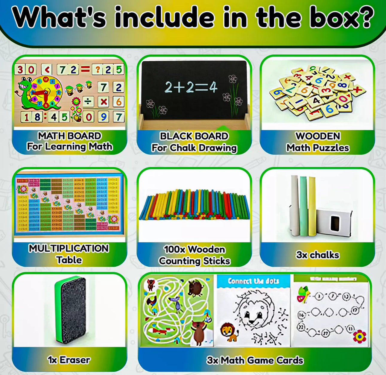 Wooden Maths Activity Box