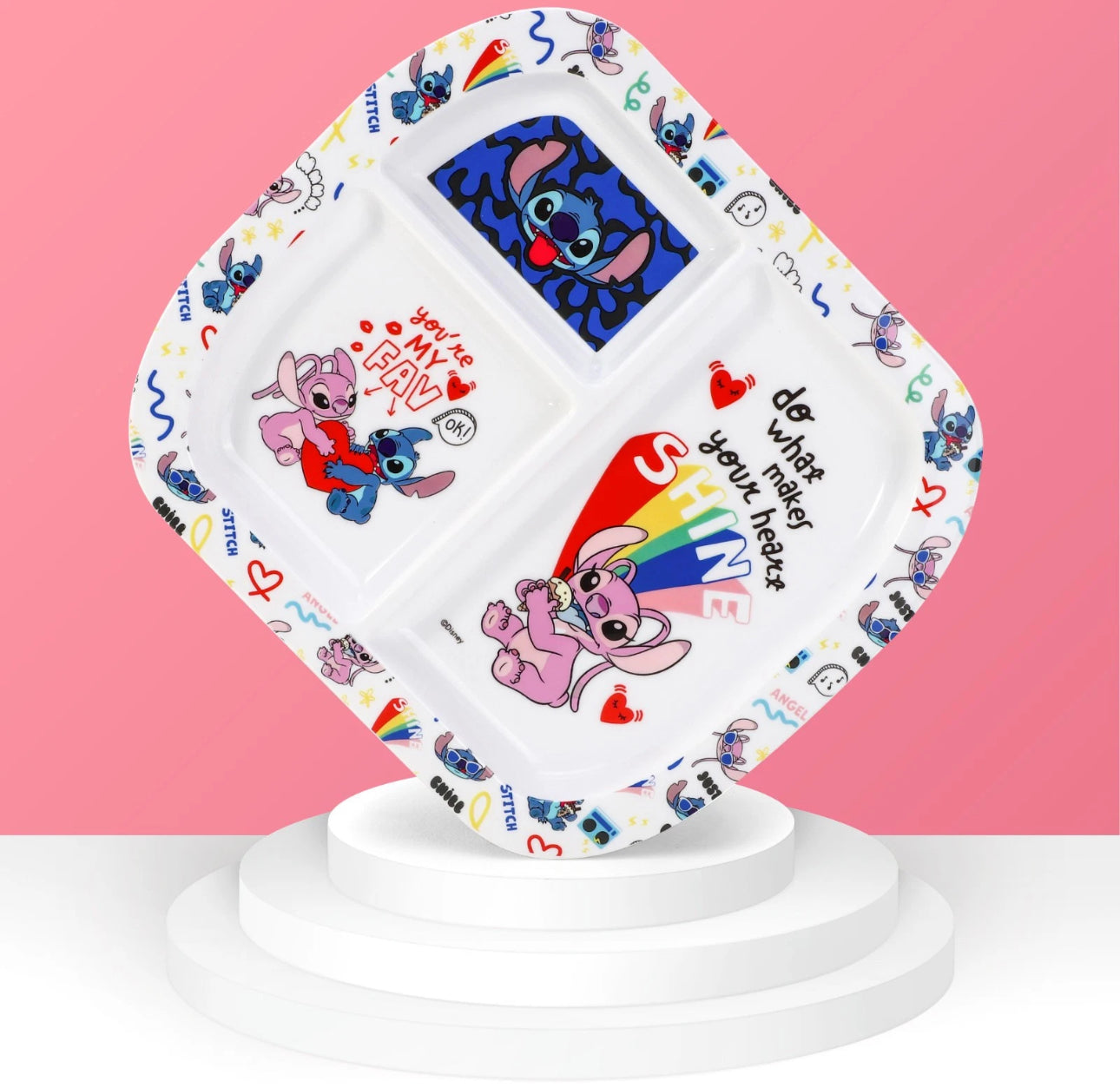 Blue & Pink Alien Sectioned Plate
