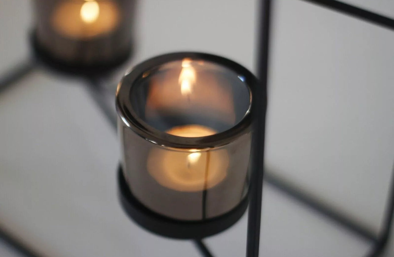 Black Metal Candle Holder Display
