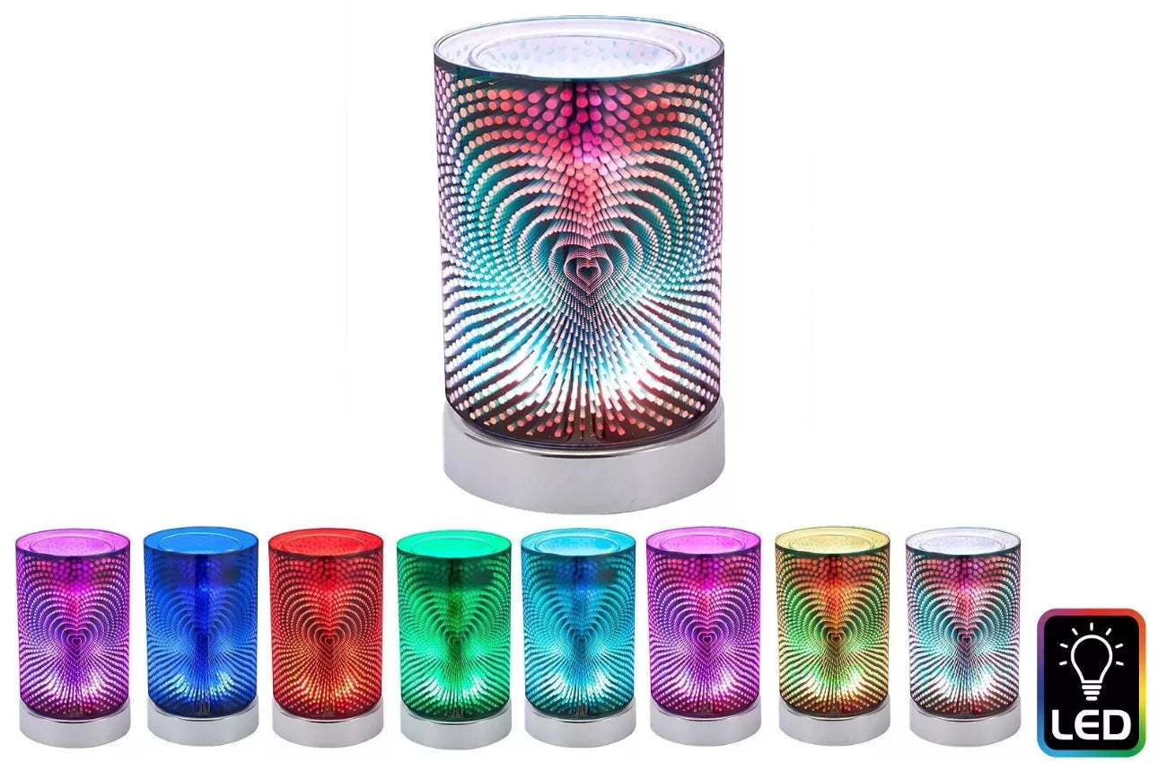 Electric 3D Heart Colour Changing Aroma Diffuser Lamp