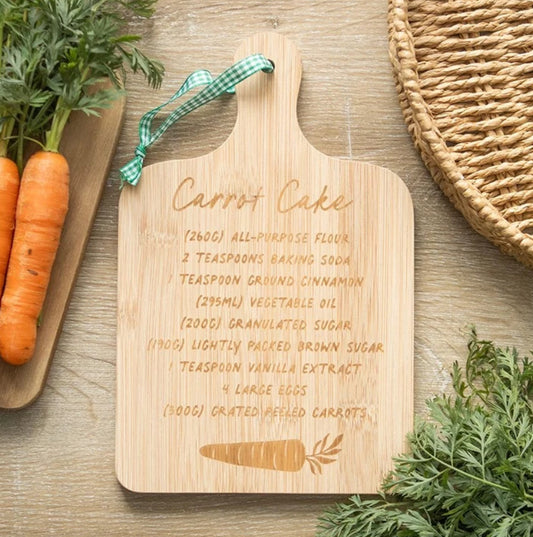 Carrot Cake Recipe Bamboo Chopping Board