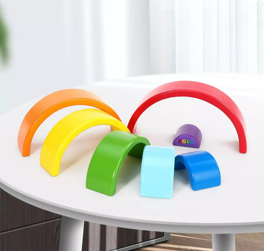 Wooden Rainbow Stacking Puzzle