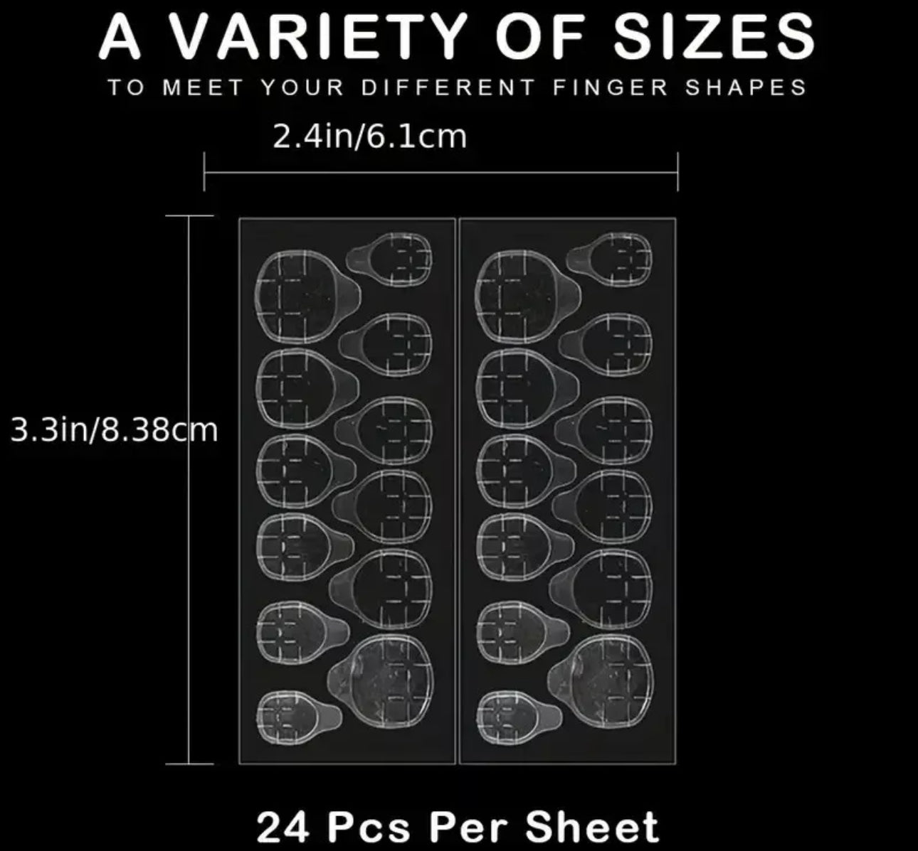 Extra Long Coffin Style Black &  White 24pc