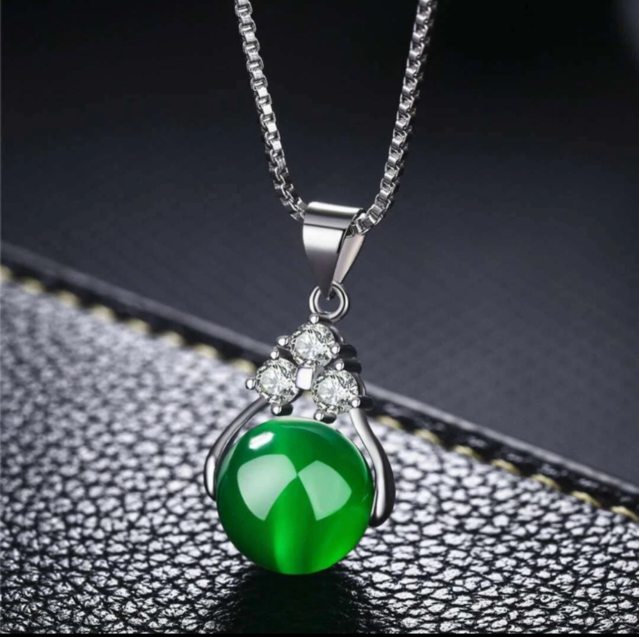 Crystal Green Agate Pendant