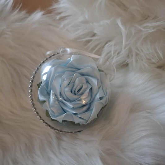 Personalised Sparkly Double Rose Bauble