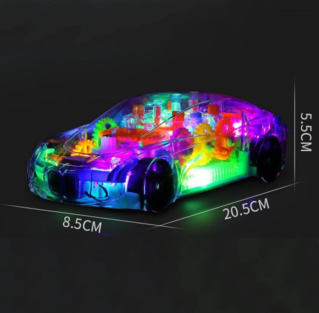 Transparent Car With Gears, Lights & Sounds