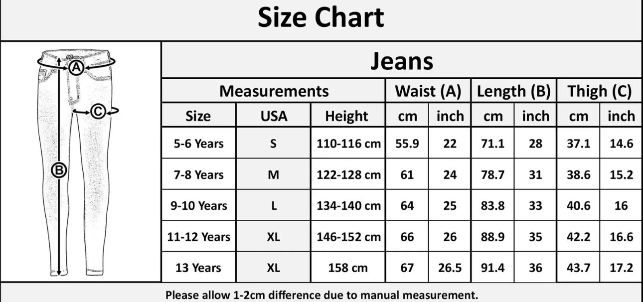 Girls Stretchy Embroidered Jeans