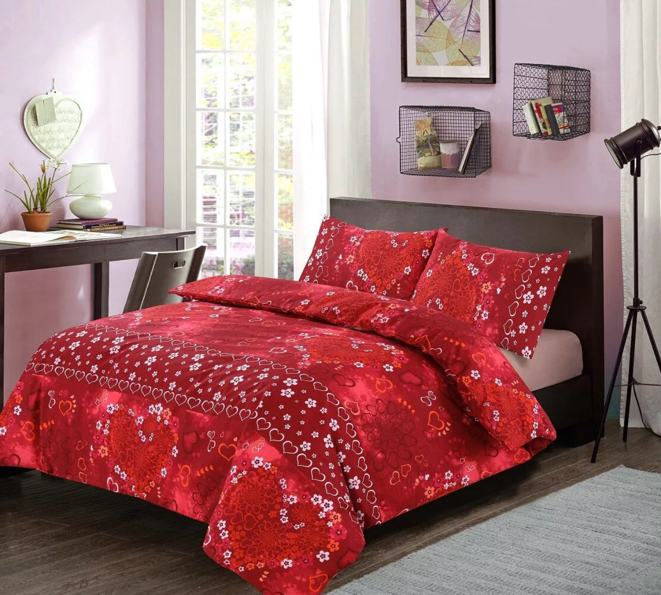 Jasmin Love Heart Duvet Set SINGLE