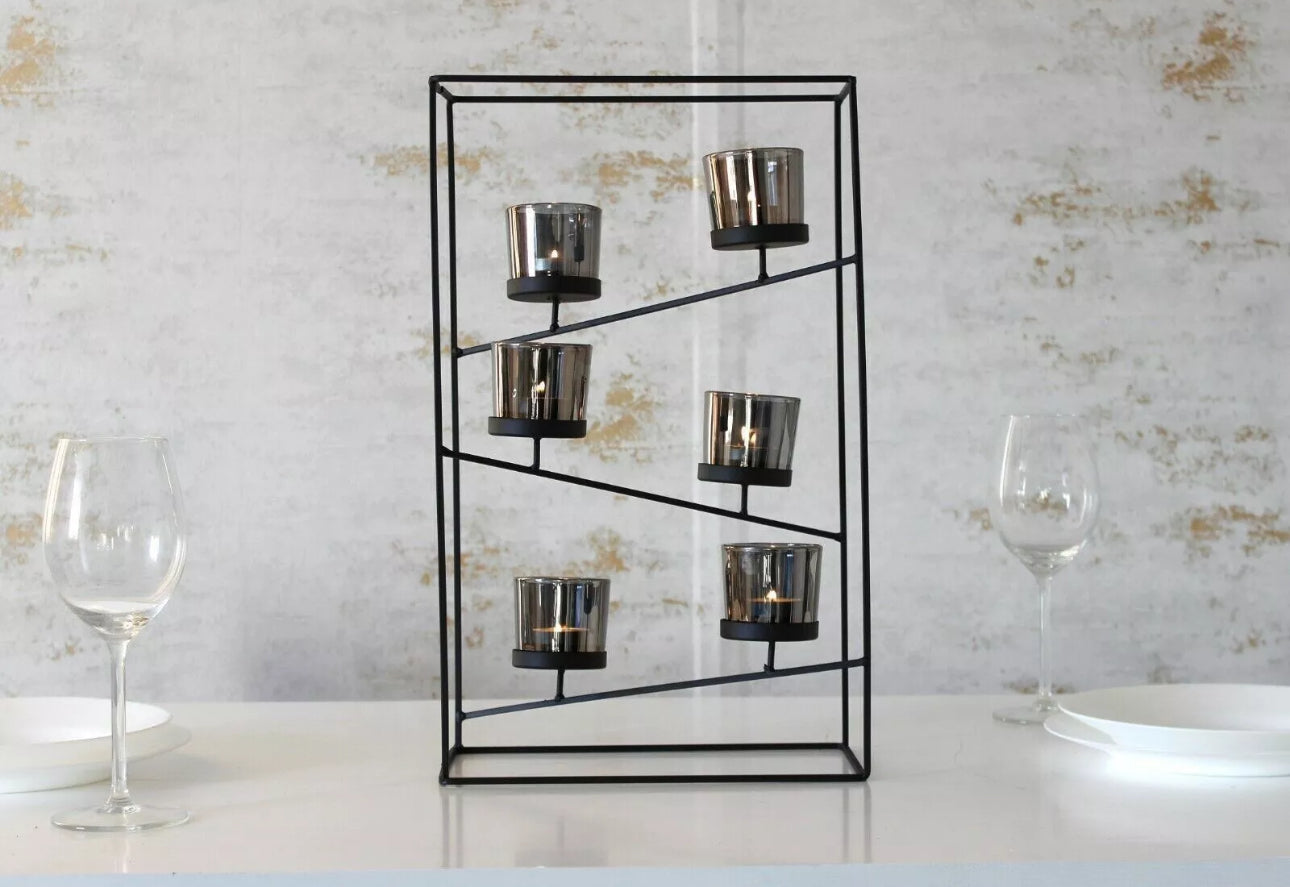 Black Metal Candle Holder Display