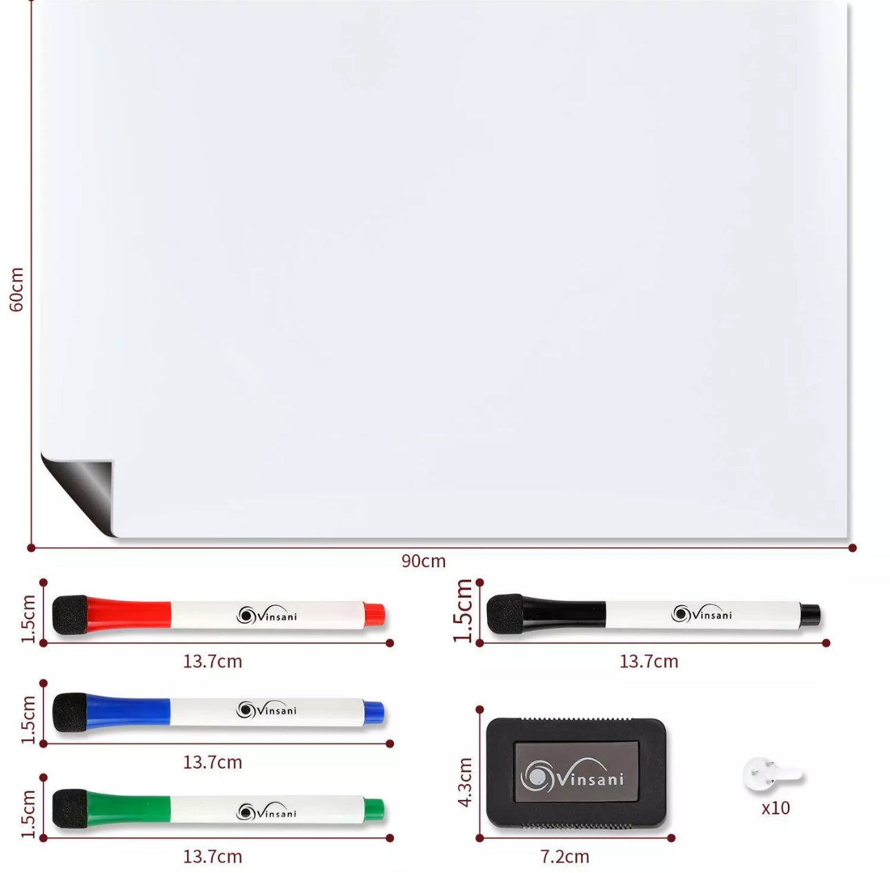 Large Magnetic Whiteboard & Accessories