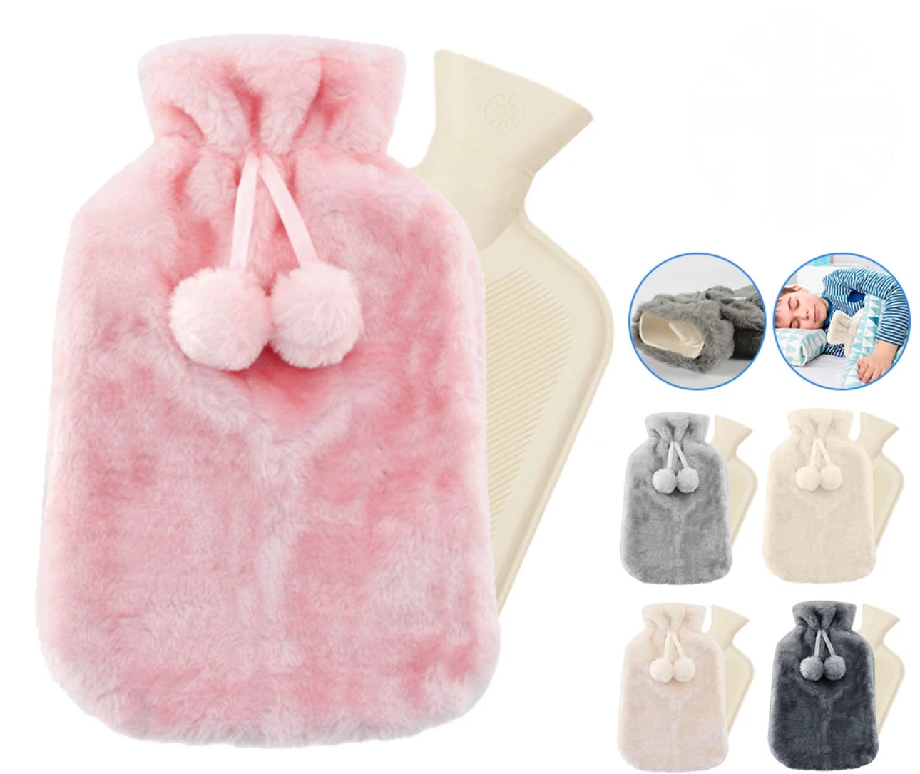 2L Hot Water Bottle & Plush Cover