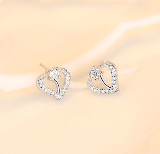 Cute Gemstone Heart Earrings