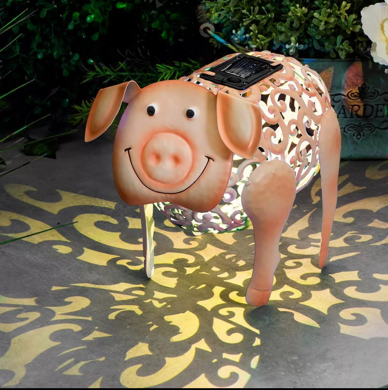 Colour Changing Solar Powered Pig