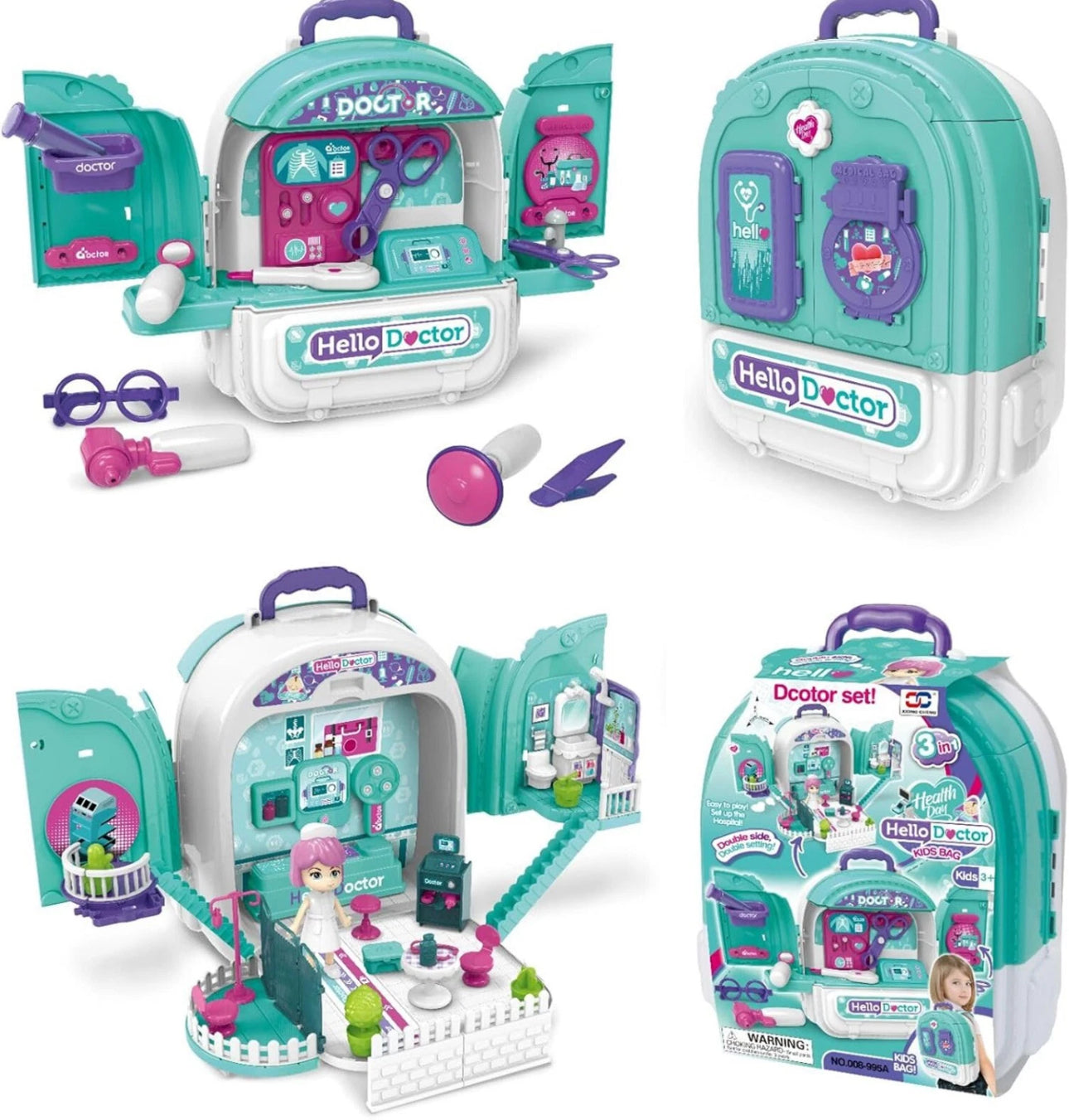 3-in-1 Doctor Back Pack Play Set