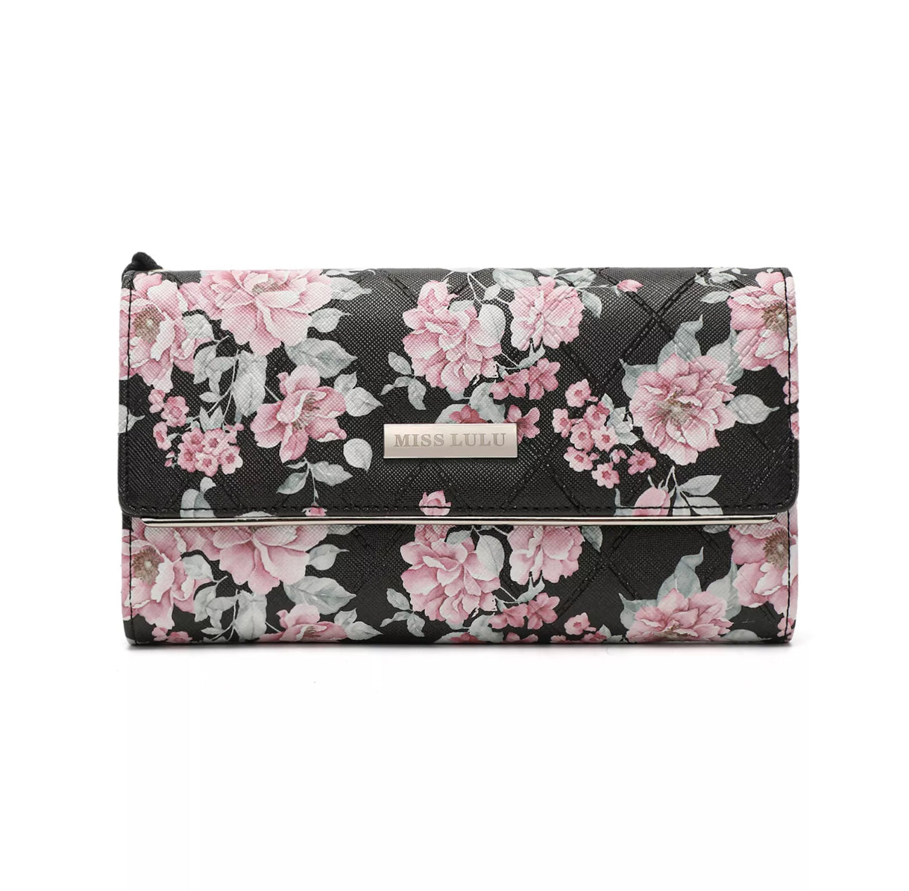 Long Floral Clutch Purse