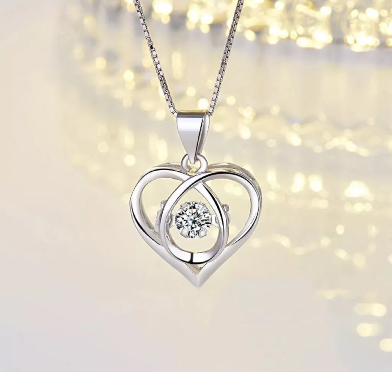 Crystal Swirl Heart Necklace
