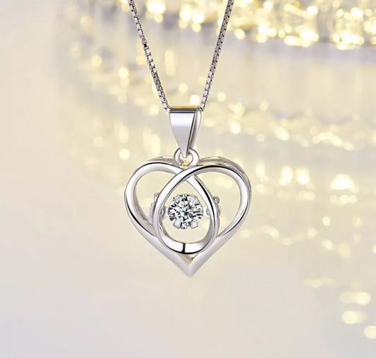 Crystal Swirl Heart Necklace