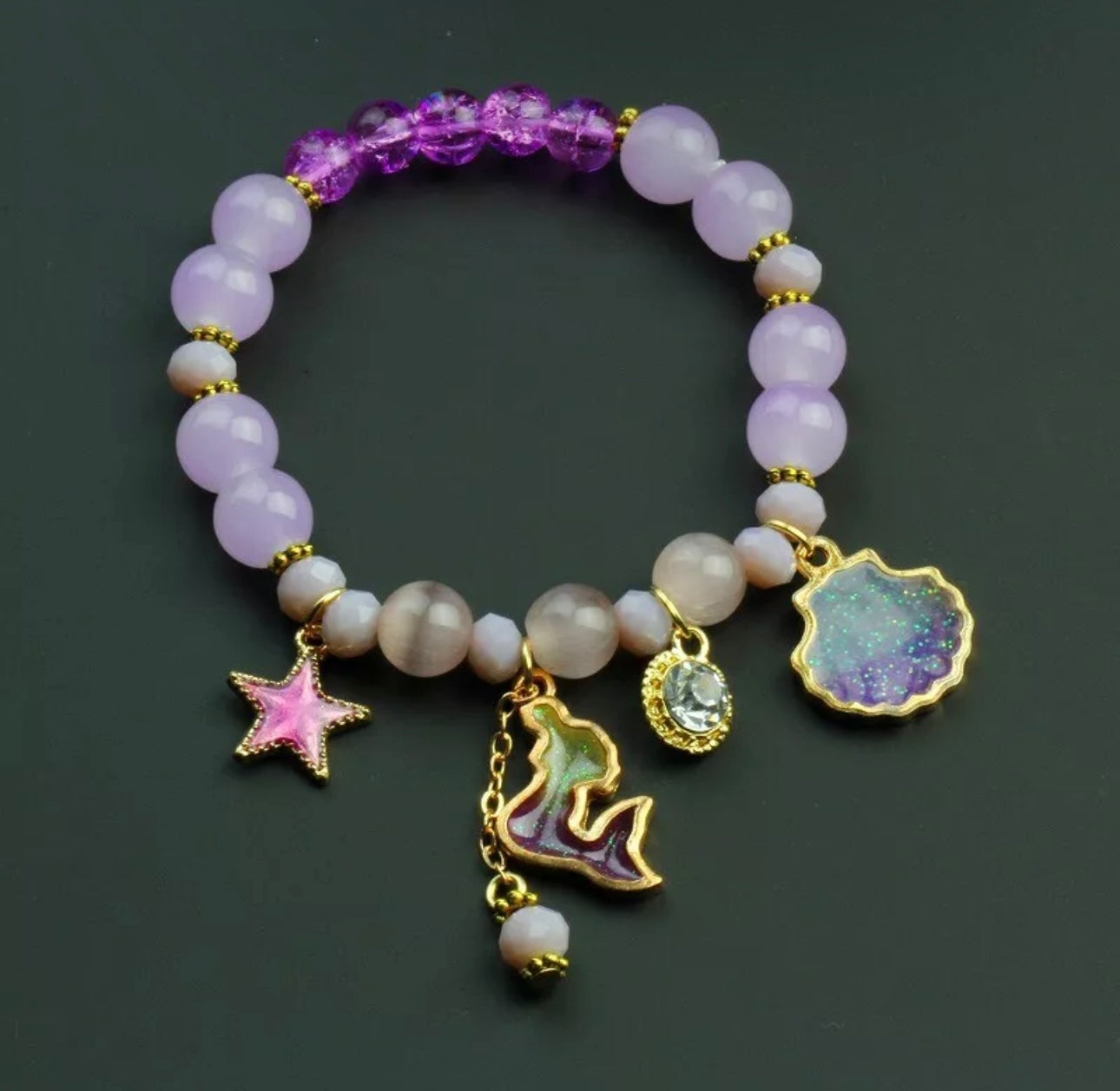 Natural Gem Opal Dolphin Adjustable Bracelet