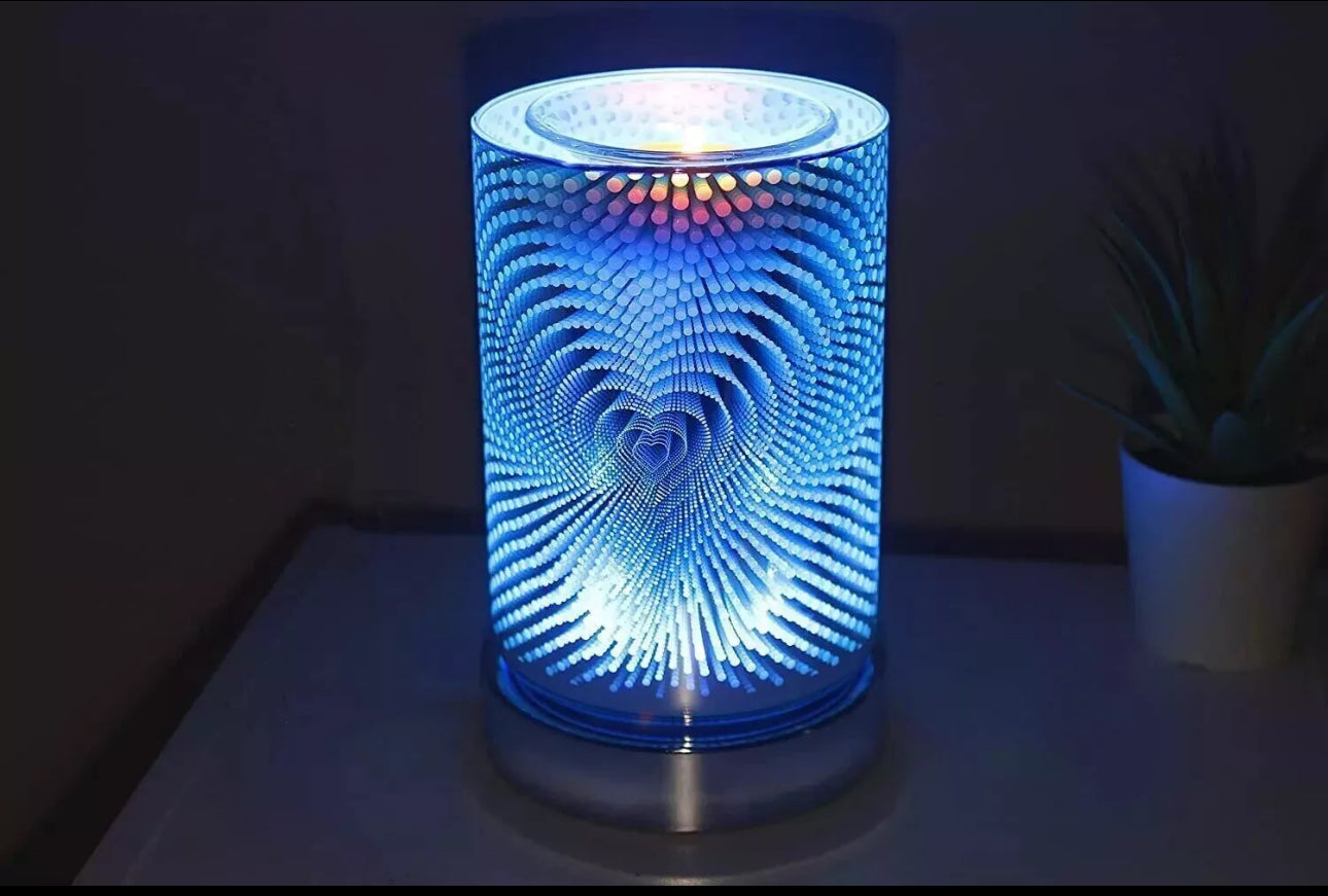 Electric 3D Heart Colour Changing Aroma Diffuser Lamp