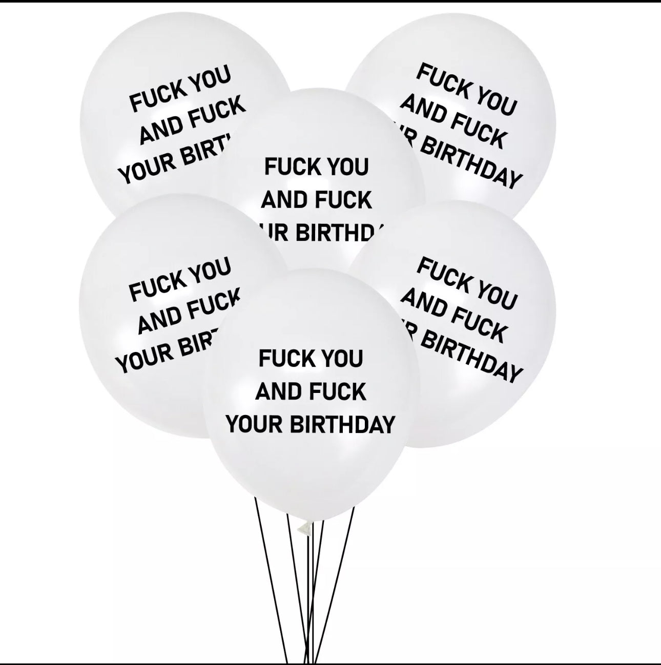 6pack F@@@ You Birthday Balloons