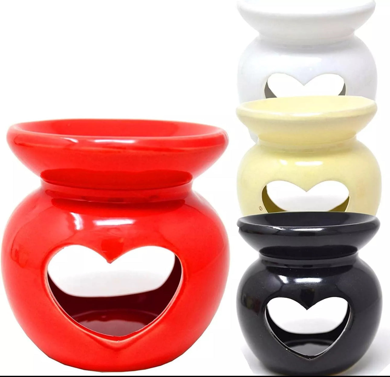 Set of 4 Heart Cut out Wax / Oil Warmers